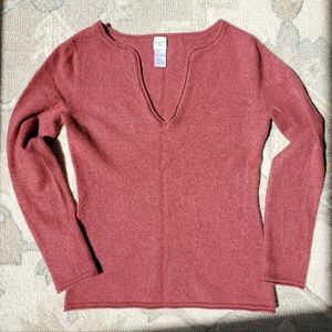 Garnet Hill Red Cashmere Sweater, size small